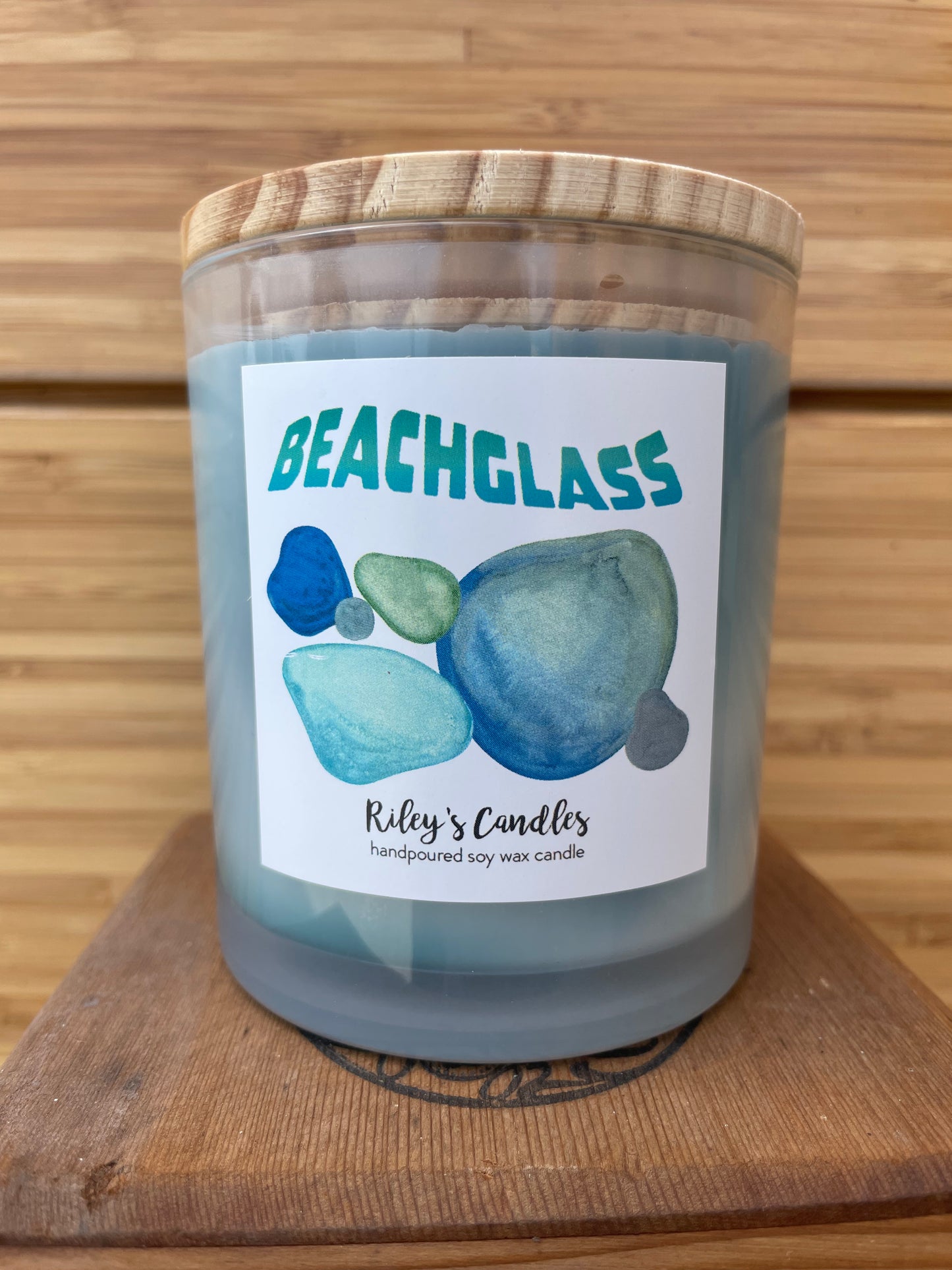 Beachglass Candle