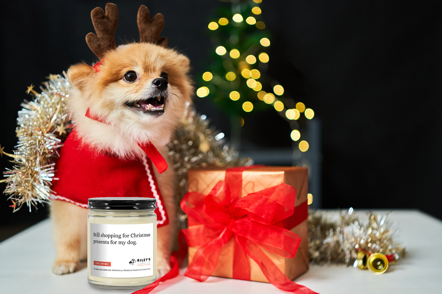 "Still Shopping For Christmas Presents For My Dog" Festive Phrases 7.5oz Soy Wax Candle